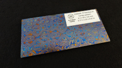 4.2 x 59 x 125 mm FF Rainbow-Zr flat - Candys patt. - Zirconium damascus