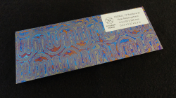 4.3 x 59 x 160 mm FF Rainbow-Zr flat - New Moon patt. - Zirconium damascus