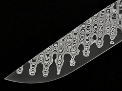 4.5 x 55 x 130 mm FF ELMAX Core flat - Timelapse patt. - Core stainless damascus