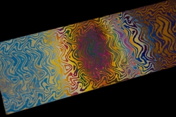 7,6 x 65 x 220 mm Moku-Ti flat - 2 alloys  - Waves pattern damascus