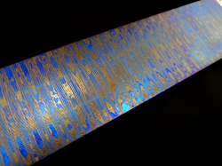 6 x 52 x 275 mm Zircu-Ti flat - 2 alloys - Ladder pat. damascus