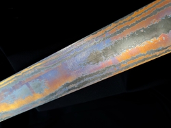 6 x 52 x 275 mm Zircu-Ti flat - 2 alloys - Ladder pat. damascus