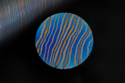 ø 24,5 x 235 mm Rainbow-Zr rod - Twist patt. - Zirconium damascus