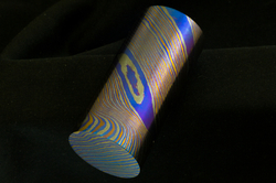 dia 32 x 68 mm Zircu-Ti rod - 3 alloys  - Experimental pattern damascus