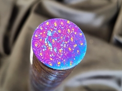 dia 28 x 195mm mm Moku-Ti rod - 3 alloys  - Experimental pattern damascus