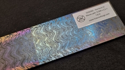 6,2 x 54 x 198 mm Rainbow-Zr flat - Waves patt. - Zirconium damascus