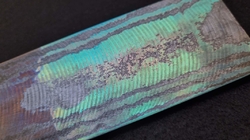 6,3 x 54 x 127 mm Rainbow-Zr flat - Waves patt. - Zirconium damascus