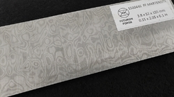 3.8 x 52 x 155 mm FF MARTENSITE flat stainless damascus - Experimental patt.