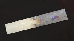 4.5 x 63 x 345 mm FF Rainbow-Zr flat - Waves patt. - Zirconium damascus