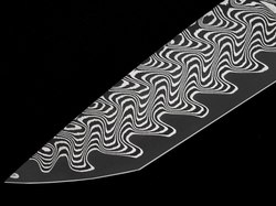 4 x 54 x 130 mm FF ELMAX Core flat - Waves patt. - Core stainless damascus
