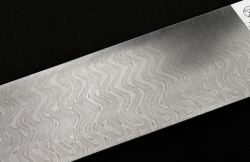 3.9 x 56 x 210 mm FF MARTENSITE flat stainless damascus - Waves patt.