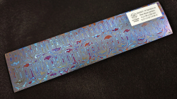 4.2 x 59 x 250 mm FF Rainbow-Zr flat - New Moon patt. - Zirconium damascus