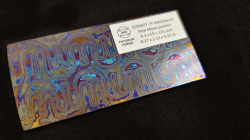 4.3 x 59 x 125 mm FF Rainbow-Zr flat - New Moon patt. - Zirconium damascus