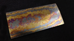 4.3 x 59 x 125 mm FF Rainbow-Zr flat - New Moon patt. - Zirconium damascus