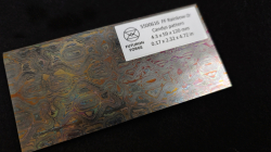 4.3 x 59 x 120 mm FF Rainbow-Zr flat - Candys patt. - Zirconium damascus