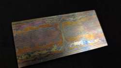4.3 x 59 x 120 mm FF Rainbow-Zr flat - Candys patt. - Zirconium damascus
