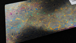 4.3 x 59 x 160 mm FF Rainbow-Zr flat - Candys patt. - Zirconium damascus