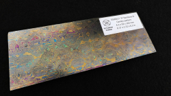 4.3 x 59 x 160 mm FF Rainbow-Zr flat - Candys patt. - Zirconium damascus
