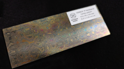 4.3 x 59 x 155 mm FF Rainbow-Zr flat - Candys patt. - Zirconium damascus