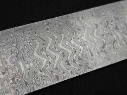 4 x 59 x 240 mm FF MARTENSITE flat stainless damascus - Experimental patt. (Waves-like)
