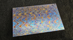 4.5 x 85 x 135 mm FF Rainbow-Zr flat - Arrowz patt. - Zirconium damascus