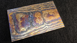 4.5 x 85 x 135 mm FF Rainbow-Zr flat - Arrowz patt. - Zirconium damascus