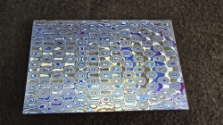 4.5 x 85 x 130 mm FF Rainbow-Zr flat - Raindrops patt. - Zirconium damascus