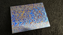 4.5 x 85 x 110 mm FF Rainbow-Zr flat - Meander patt. - Zirconium damascus