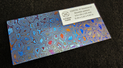 3.9 x 59 x 125 mm FF Rainbow-Zr flat - Rhombic patt. - Zirconium damascus