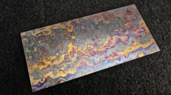 3.9 x 59 x 125 mm FF Rainbow-Zr flat - Rhombic patt. - Zirconium damascus