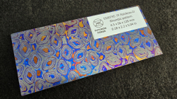 4.5 x 56 x 128 mm FF Rainbow-Zr flat - Rhombic patt. - Zirconium damascus