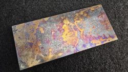 4.5 x 56 x 128 mm FF Rainbow-Zr flat - Rhombic patt. - Zirconium damascus