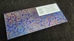 4.5 x 56 x 130 mm FF Rainbow-Zr flat - Rhombic patt. - Zirconium damascus