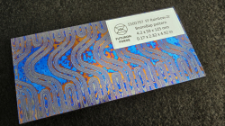 4.2 x 59 x 125 mm FF Rainbow-Zr flat - BoomBap patt. - Zirconium damascus