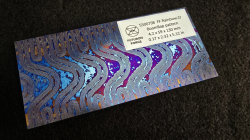 4.2 x 59 x 130 mm FF Rainbow-Zr flat - BoomBap patt. - Zirconium damascus