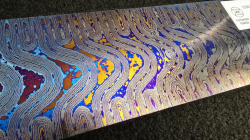 4.3 x 59 x 205 mm FF Rainbow-Zr flat - BoomBap patt. - Zirconium damascus
