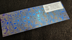 4.3 x 60 x 175 mm FF Rainbow-Zr flat - Rhombic patt. - Zirconium damascus