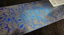 4.3 x 60 x 175 mm FF Rainbow-Zr flat - Rhombic patt. - Zirconium damascus