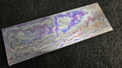 4.3 x 60 x 175 mm FF Rainbow-Zr flat - Rhombic patt. - Zirconium damascus