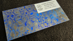 4.3 x 60 x 125 mm FF Rainbow-Zr flat - Rhombic patt. - Zirconium damascus