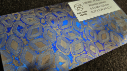 4.3 x 60 x 125 mm FF Rainbow-Zr flat - Rhombic patt. - Zirconium damascus