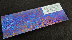 4.9 x 56 x 165 mm FF Rainbow-Ti flat - Rhombic patt. - Zirconium damascus