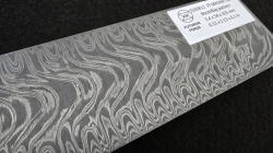3.4 x 54 x 155 mm MagnaCut Core stainless damascus - BoomBap patt.