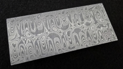 3.5 x 55 x 127 mm FF ELMAX Core flat - New Moon patt. - Core stainless damascus