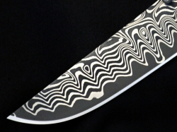 3.5 x 55 x 127 mm FF ELMAX Core flat - New Moon patt. - Core stainless damascus