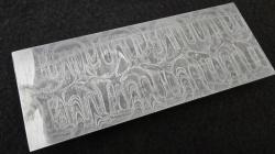 4.9 x 56 x 150 mm FF ELMAX Core flat - MX2 / New Moon patt. - Core stainless damascus