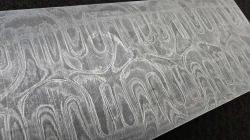 4.9 x 56 x 150 mm FF ELMAX Core flat - MX2 / New Moon patt. - Core stainless damascus