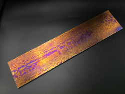4.6 x 85 x 386 mm FF Rainbow-Ti flat - Rhombic patt. - Titanium damascus