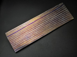 3.3 x 57 x 180 mm FF Rainbow-Zr flat - Kant patt. - Zirconium damascus