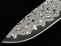 4.3 x 53 x 127 mm MagnaCut Core stainless damascus - Cyclops patt.